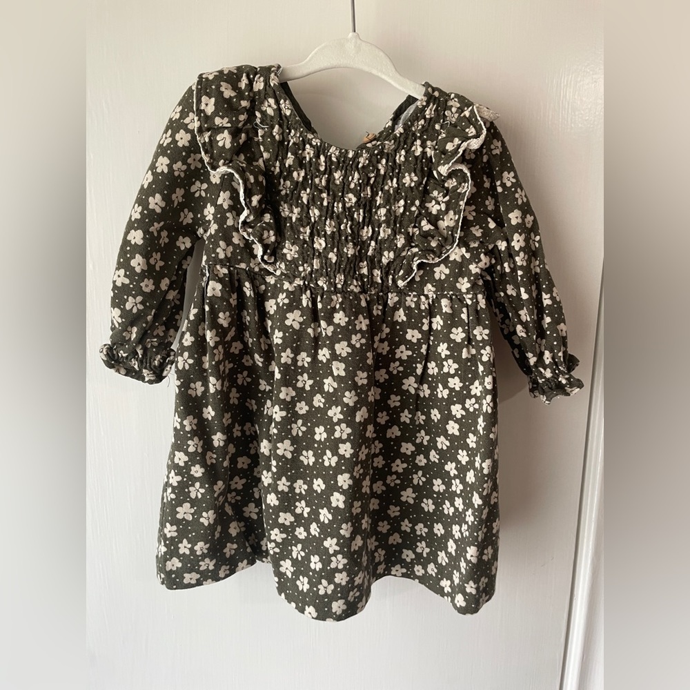Zara Baby Girl Green Floral Dress